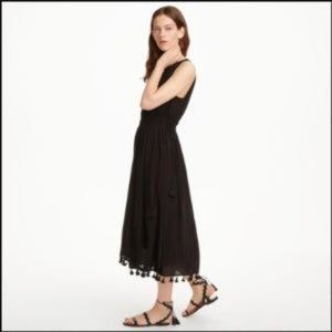 Club Monaco Jonet Black Midi Tassel Fringe Dress 4